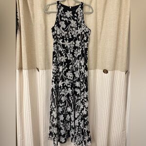 Tommy Hilfiger Black and White Floral Maxi Dress